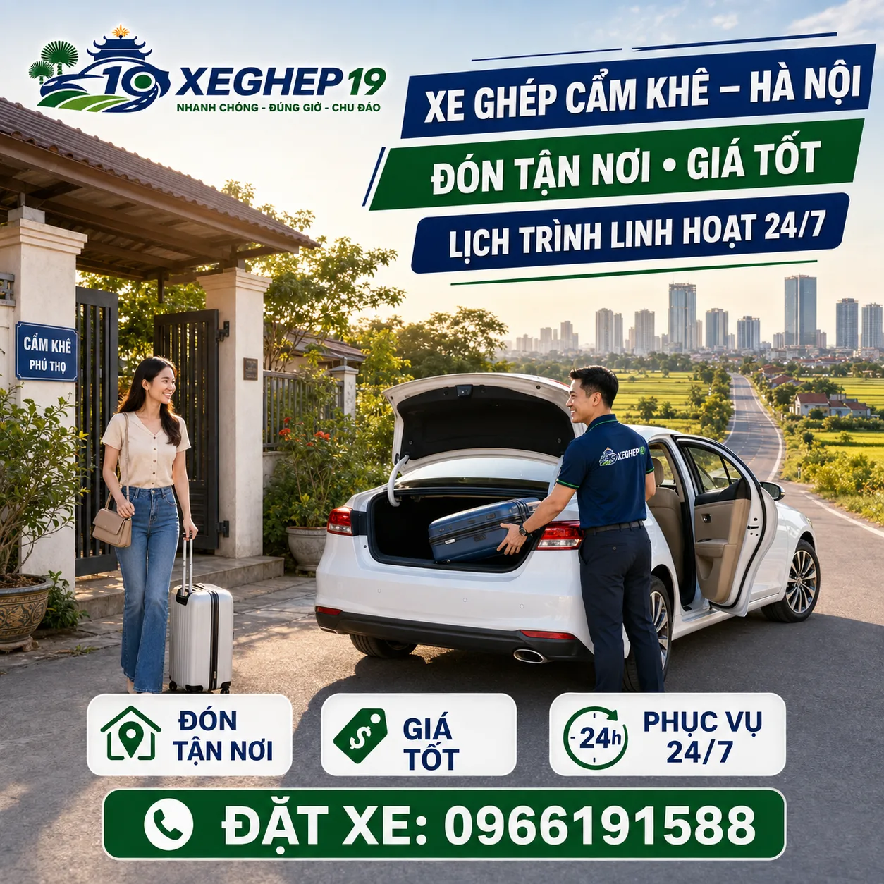 Xe Ghép Cẩm Khê Hà Nội: Đón Tận Nơi, Giá Tốt, Lịch Trình Linh Hoạt 24/7