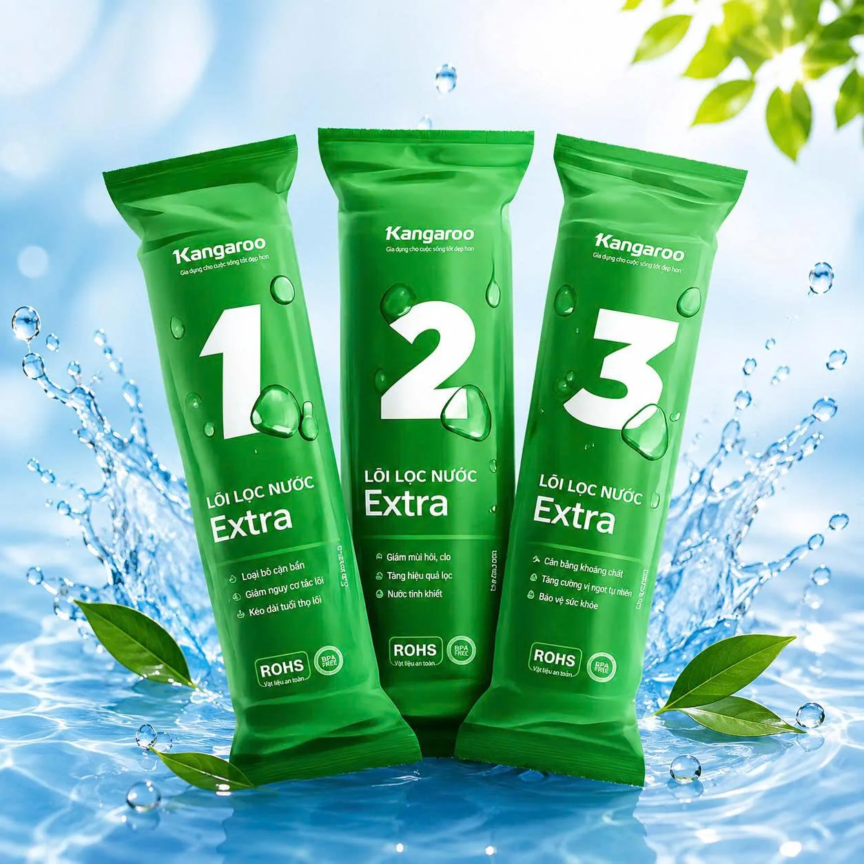 Bộ 3 lõi lọc thô Kangaroo chính hãng