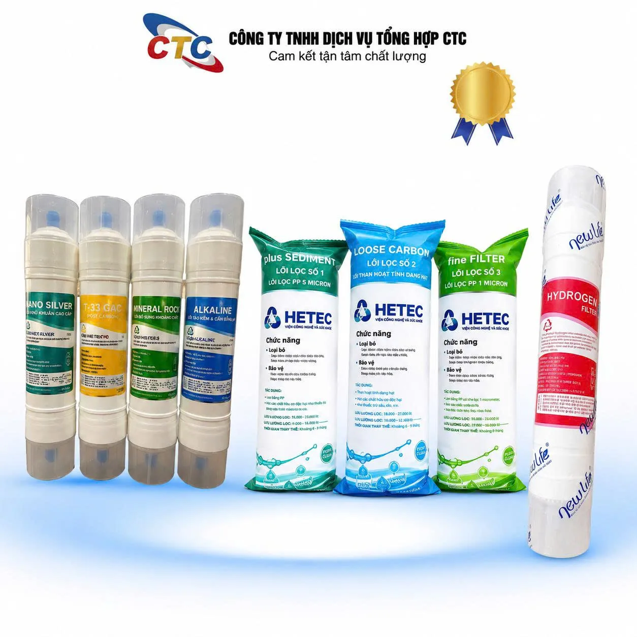 Bộ lõi lọc nước Newlife Full 5 lõi  (+123RO) chính hãng