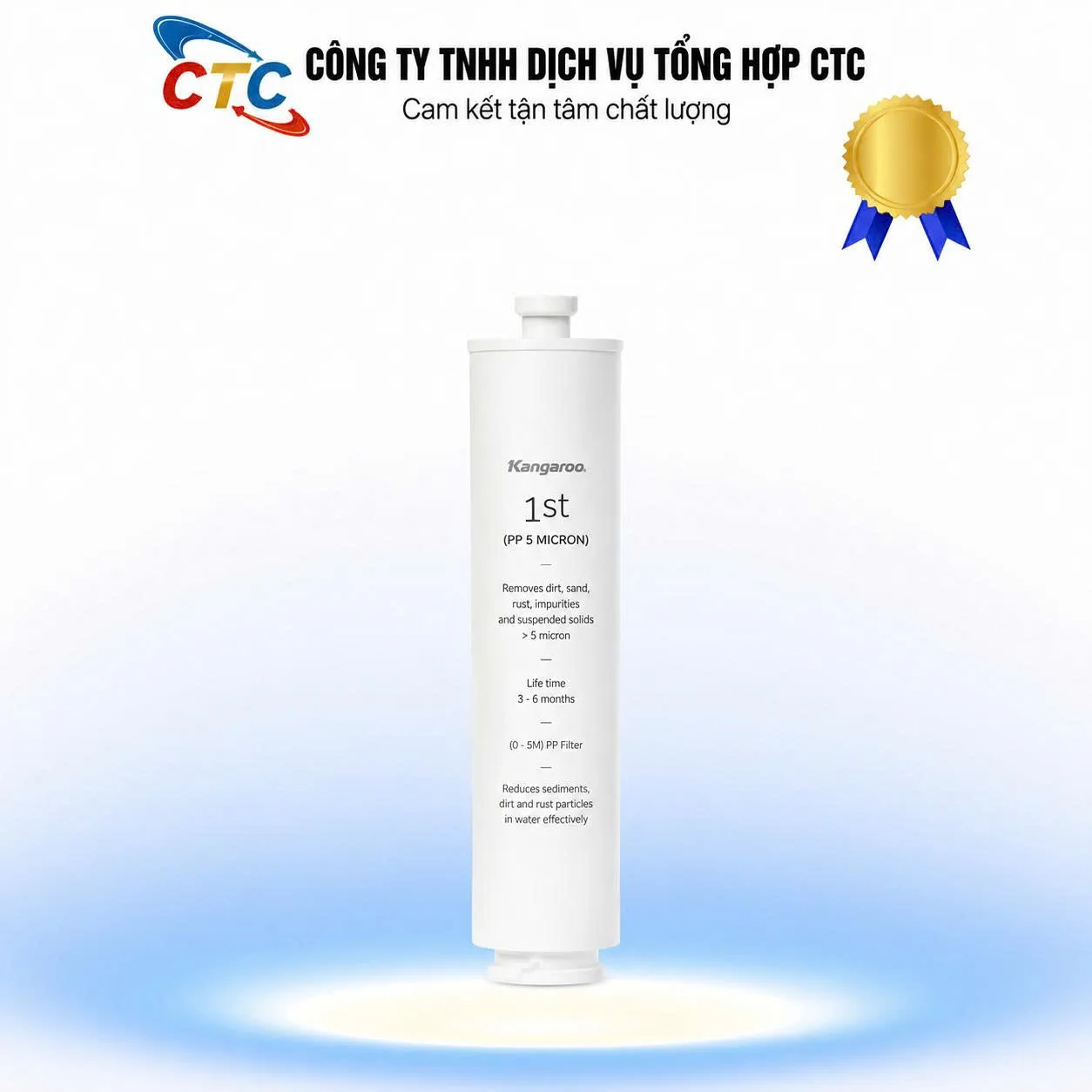 Lõi lọc nước Kangaroo số 1 KG100HU màu trắng, hình trụ
